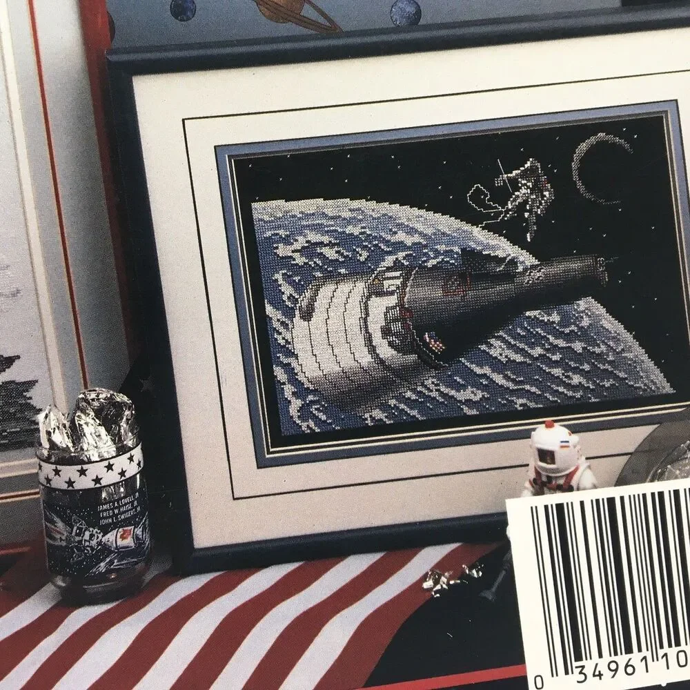 “Reach for the Stars” Cross Stitch Pattern Book Space Astronaut NASA Apollo